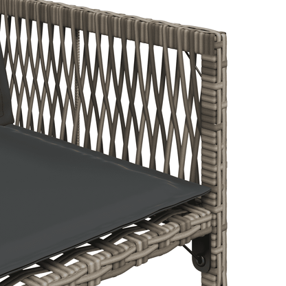 Set da Pranzo da Giardino 9 pz con Cuscini in Polyrattan Grigio