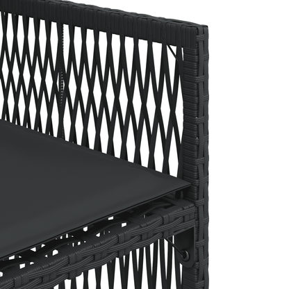 Set da Pranzo da Giardino 11 pz con Cuscini in Polyrattan Nero