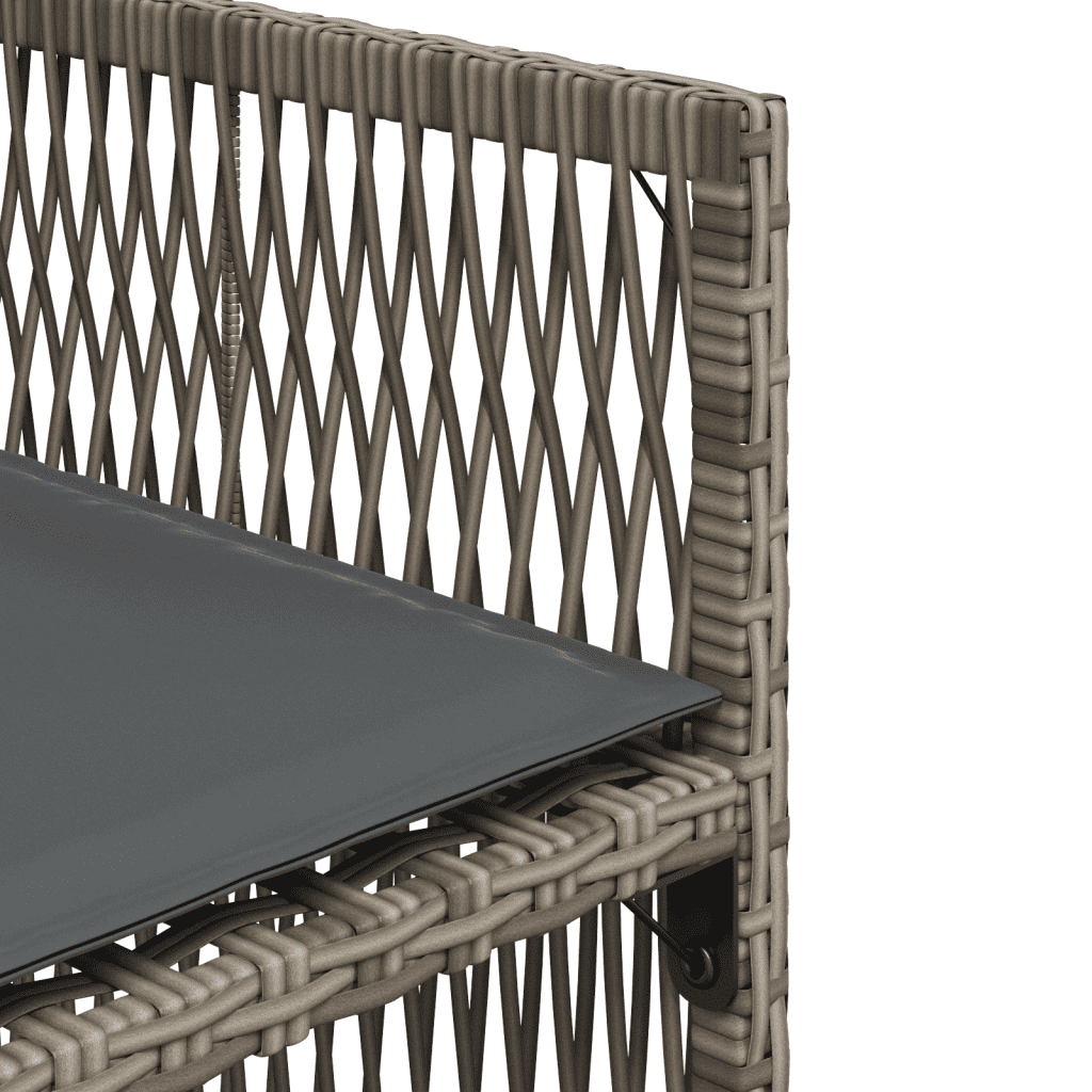 Set da Pranzo da Giardino 5 pz con Cuscini in Polyrattan Grigio