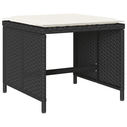 Set da Pranzo da Giardino 17 pz con Cuscini Polyrattan
