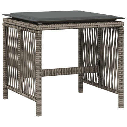 Set da Pranzo da Giardino 15 pz con Cuscini Grigio Polyrattan