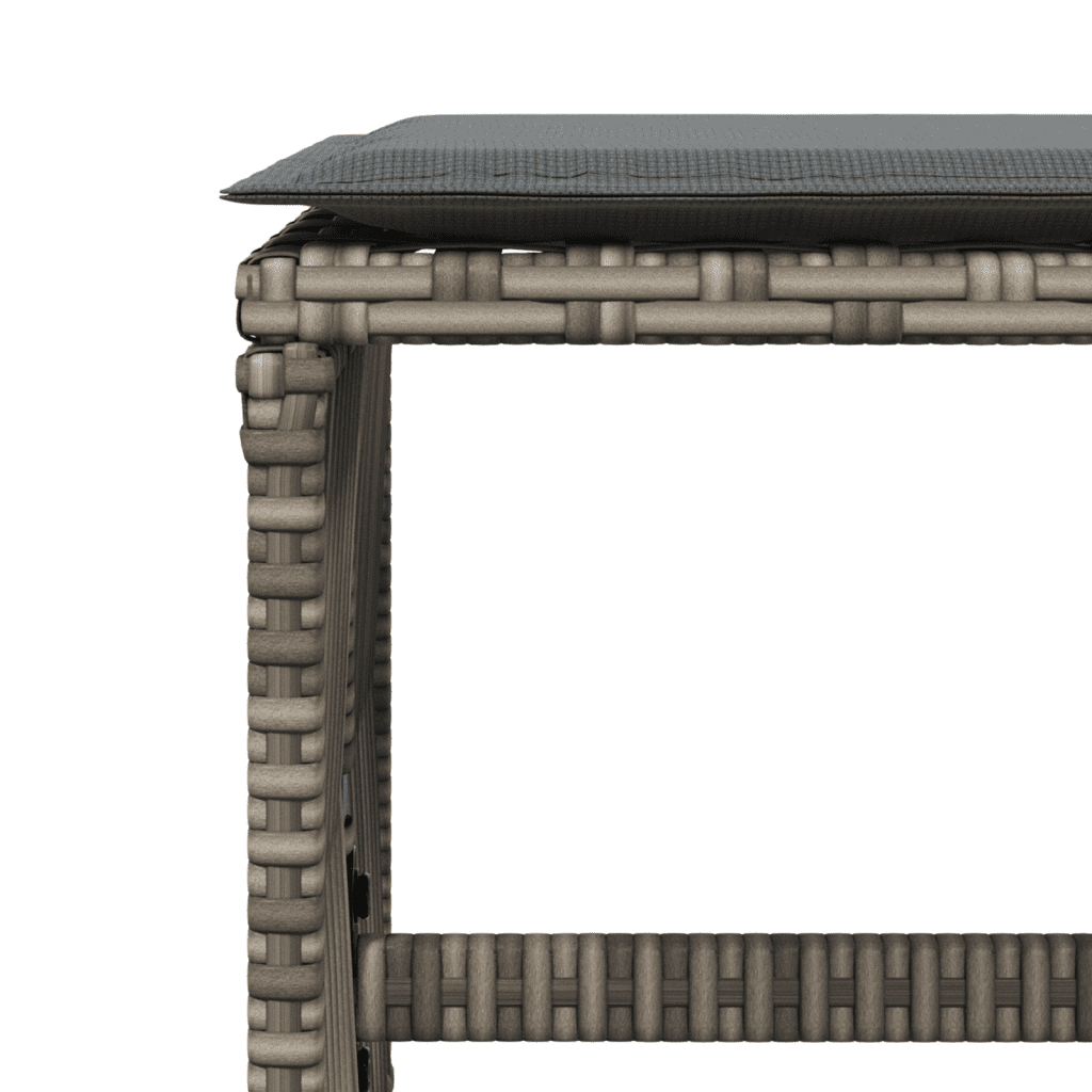 Set da Pranzo da Giardino 15 pz con Cuscini Grigio Polyrattan