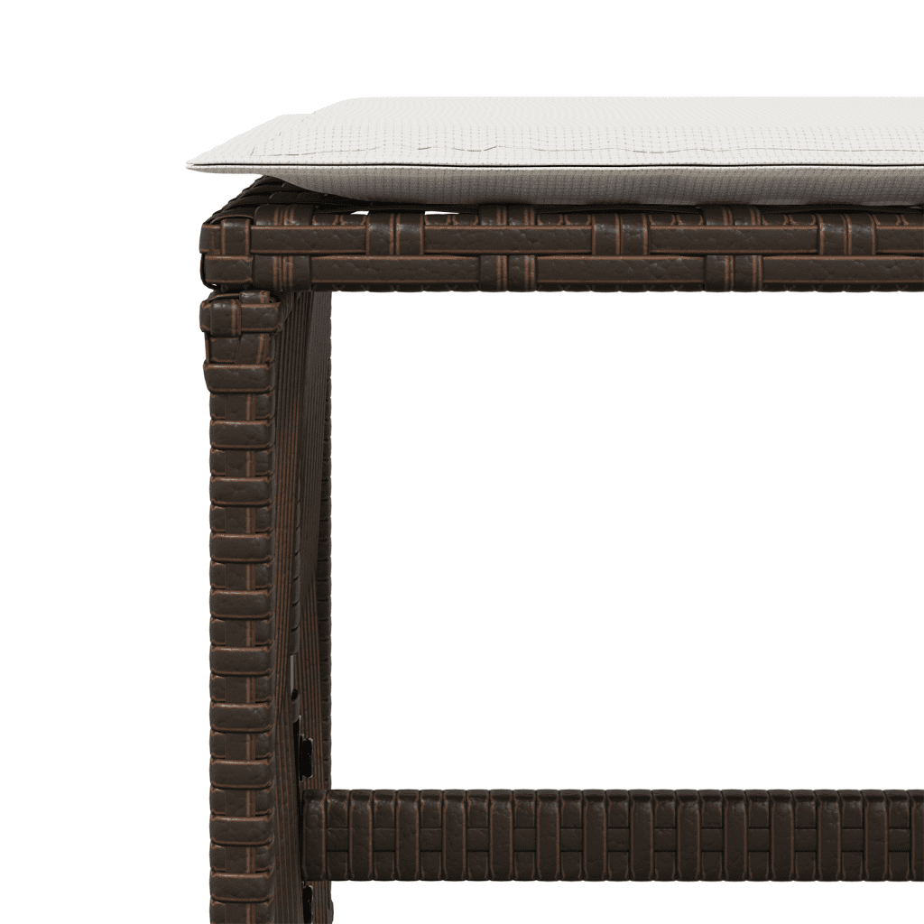 Set da Pranzo da Giardino 13pz con Cuscini Marrone Polyrattan