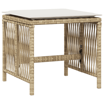 Set da Pranzo da Giardino 13 pz con Cuscini Beige in Polyrattan