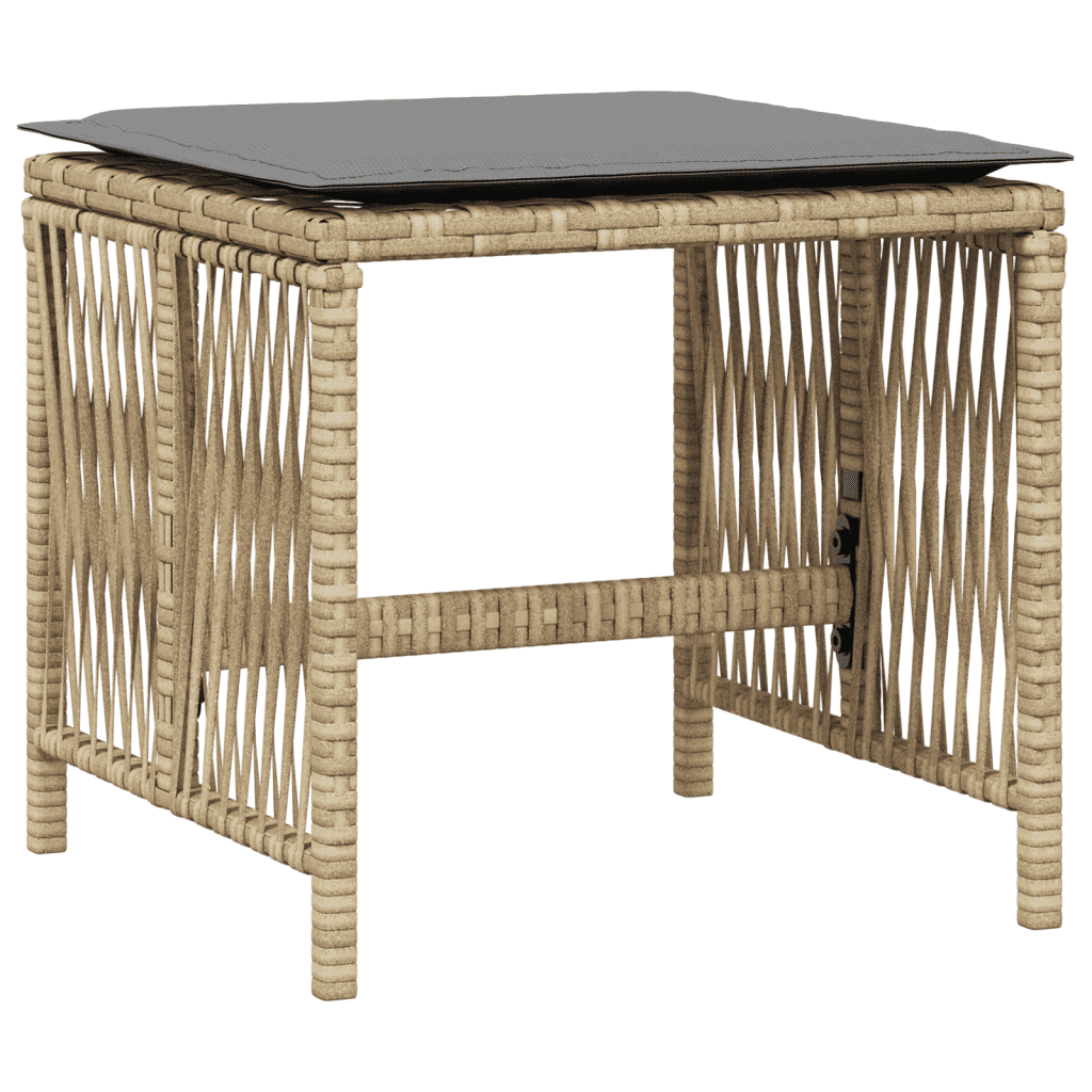 Set Pranzo da Giardino 9 pz con Cuscini Beige Misto Polyrattan