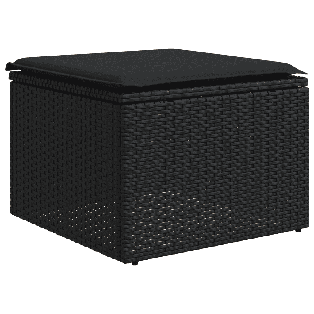 Set Divani da Giardino con Cuscini 7pz Nero Polyrattan | homemem39