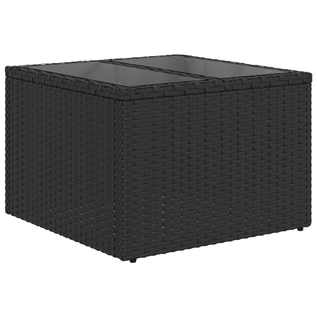 Set Divani da Giardino 4 pz con Cuscini Nero in Polyrattan