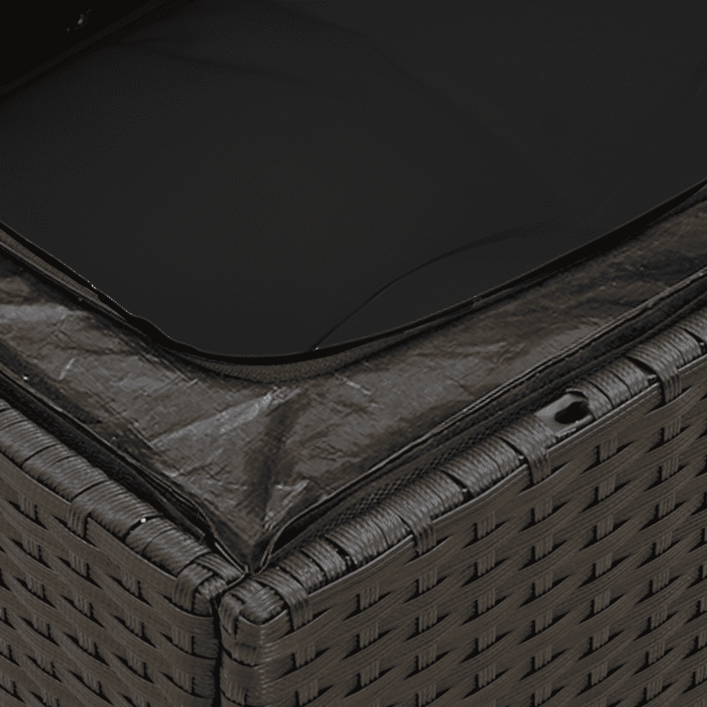 Set Divani da Giardino 10pz con Cuscini in Polyrattan Nero