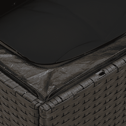 Set Divani da Giardino con Cuscini 7pz Nero Polyrattan