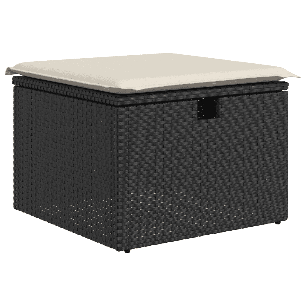 Set Divani da Giardino con Cuscini 8 pz Nero in Polyrattan