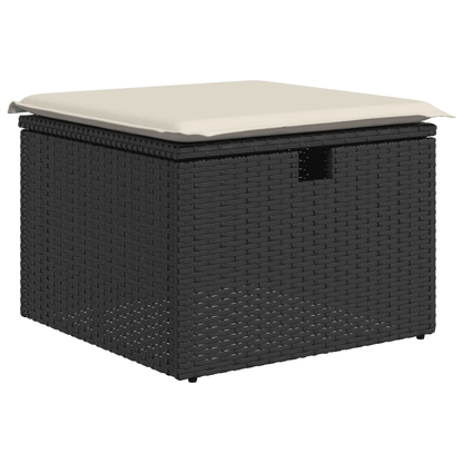 Set Divani da Giardino con Cuscini 8 pz Nero in Polyrattan