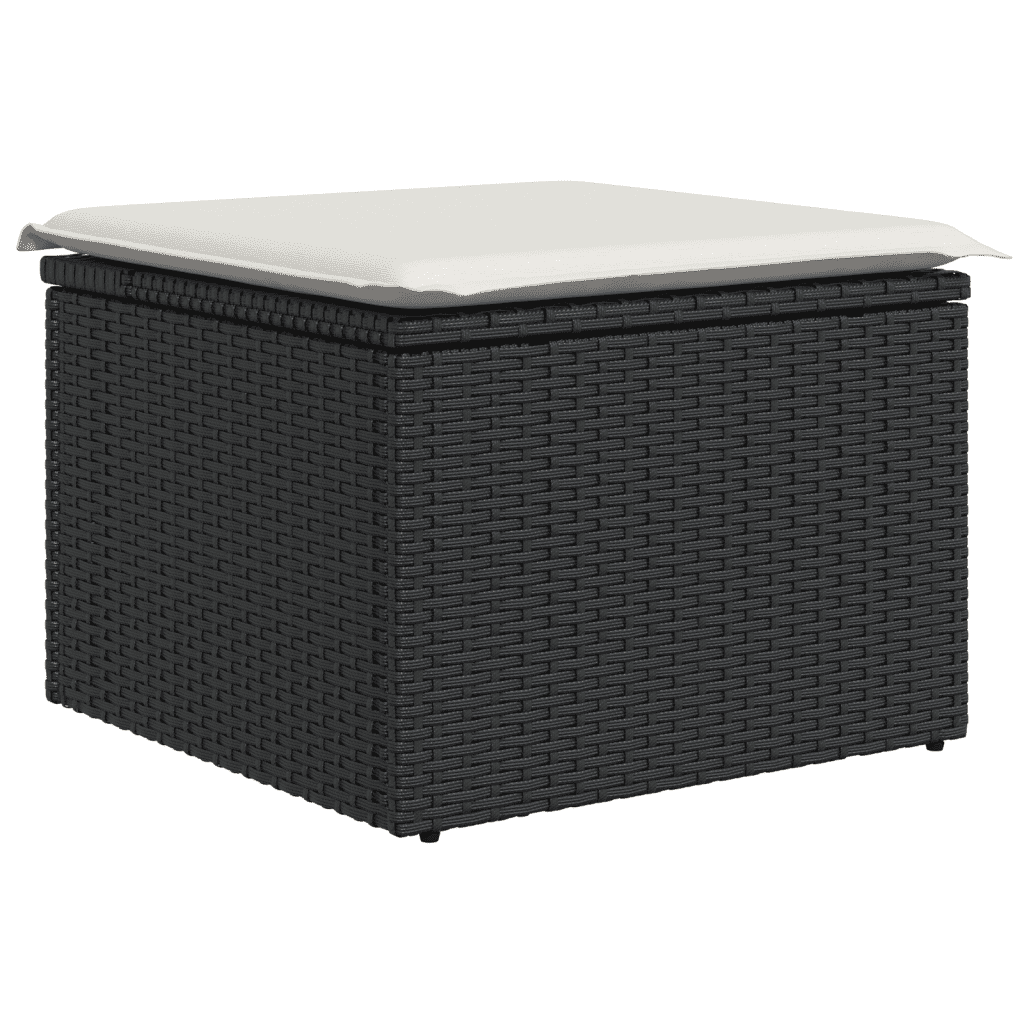 Set Divano da Giardino 6 pz con Cuscini Nero in Polyrattan