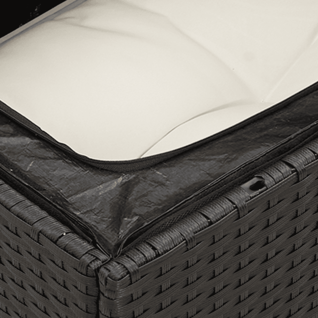 Set Divani da Giardino 5 pz con Cuscini in Polyrattan Nero