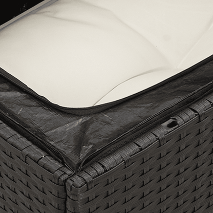 Set Divani da Giardino 5 pz con Cuscini in Polyrattan Nero