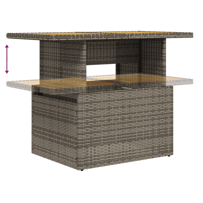 Set Divano da Giardino 10 pz con Cuscini Grigio in Polyrattan