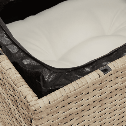 Set Divano da Giardino 4 pz con Cuscini Beige in Polyrattan
