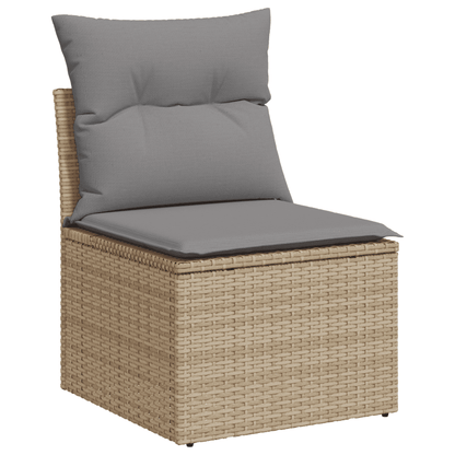 Set Divani da Giardino 11 pz con Cuscini Beige in Polyrattan | homemem39