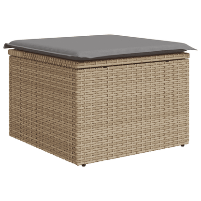 Set Divani da Giardino 12 pz con Cuscini Beige in Polyrattan