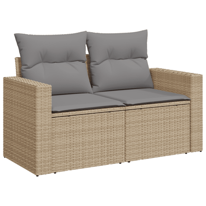 Set Divani da Giardino 12 pz con Cuscini Beige in Polyrattan