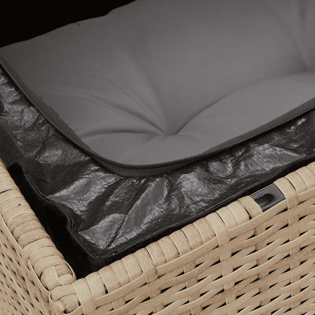 Set Divano da Giardino 5 pz con Cuscini Beige in Polyrattan