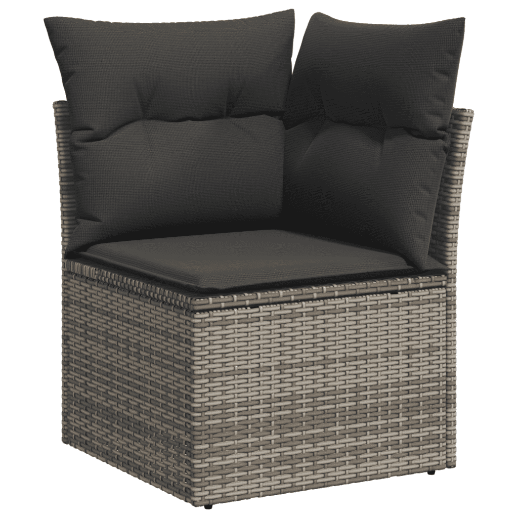 Set Divano da Giardino 6 pz con Cuscini Grigio in Polyrattan