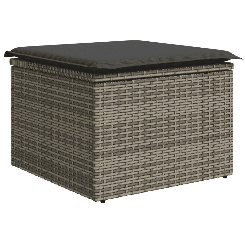 Set Divani da Giardino 3 pz con Cuscini Grigio in Polyrattan