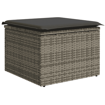 Set Divani da Giardino 3 pz con Cuscini Grigio in Polyrattan