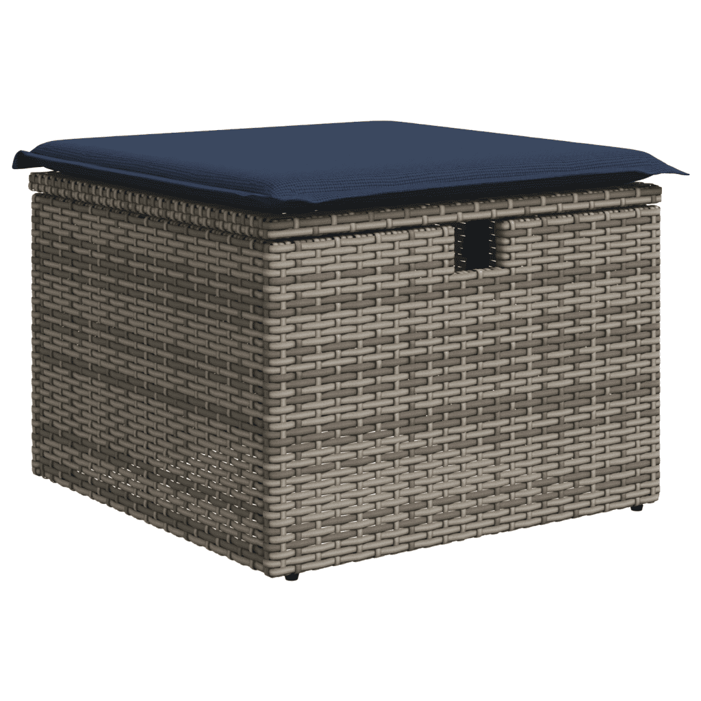 Set Divani da Giardino 9 pz con Cuscini Grigio in Polyrattan