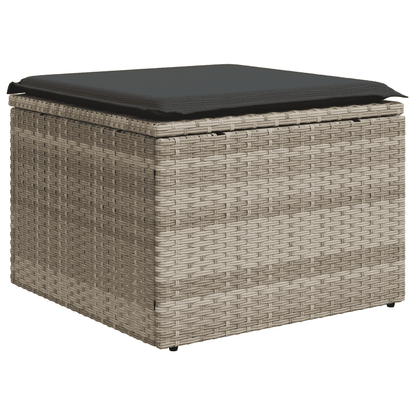Set Divano da Giardino 8pz con Cuscini Grigio Chiaro Polyrattan