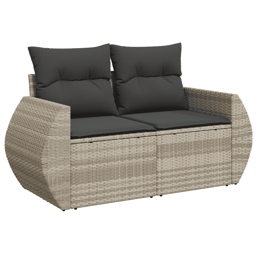 Set Divani da Giardino 11 pz con Cuscini in Polyrattan Grigio | homemem39