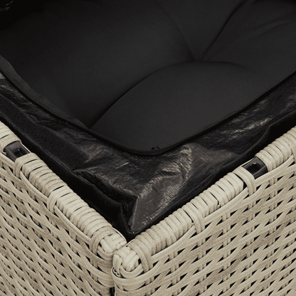 Set Divano da Giardino 6pz con Cuscini Grigio Chiaro Polyrattan