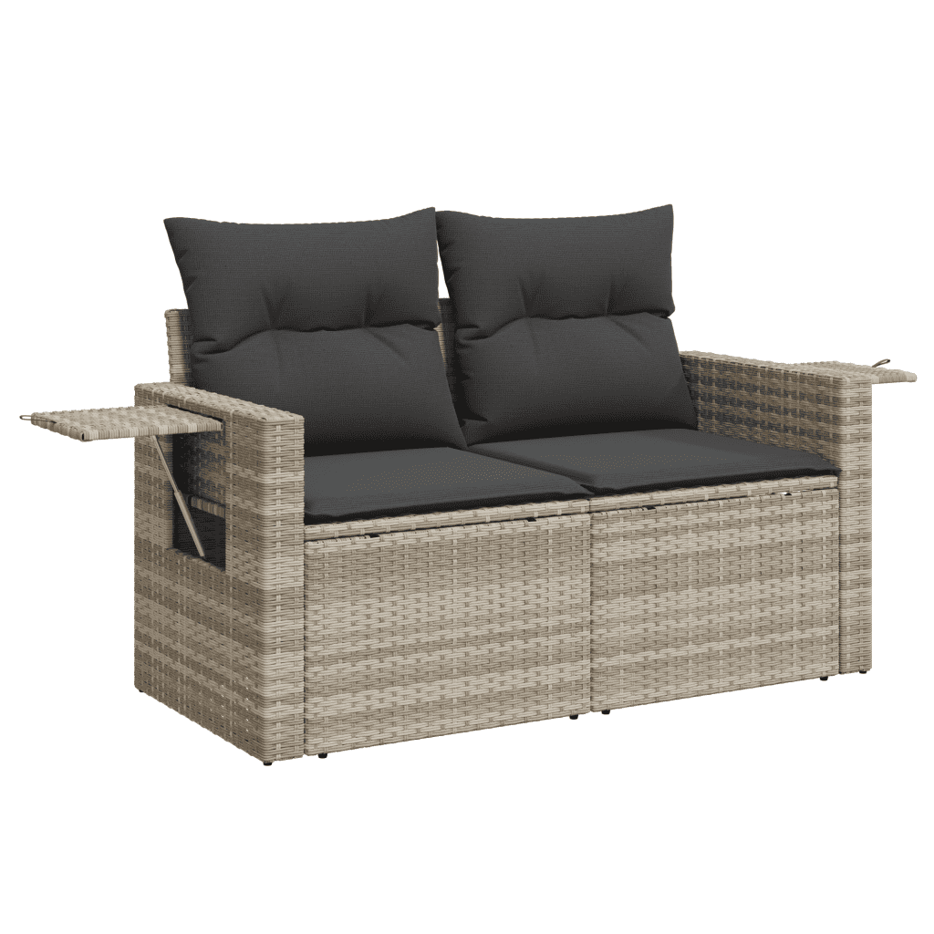 Set Divani da Giardino 11 pz con Cuscini in Polyrattan Grigio | homemem39
