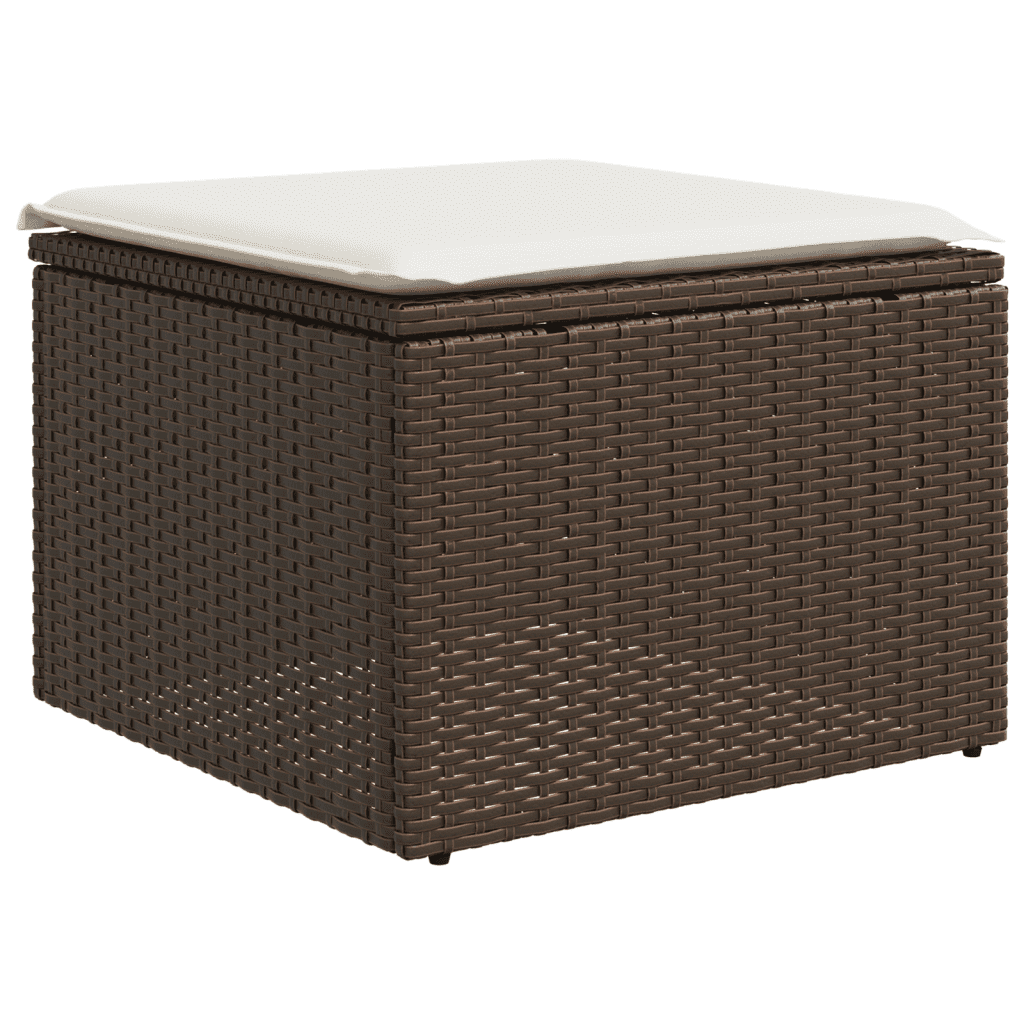 Set Divani da Giardino 12 pz con Cuscini Marrone in Polyrattan