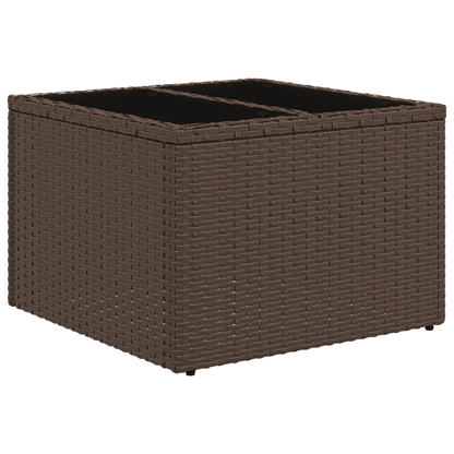 Set Divano da Giardino 7pz con Cuscini Marrone in Polyrattan