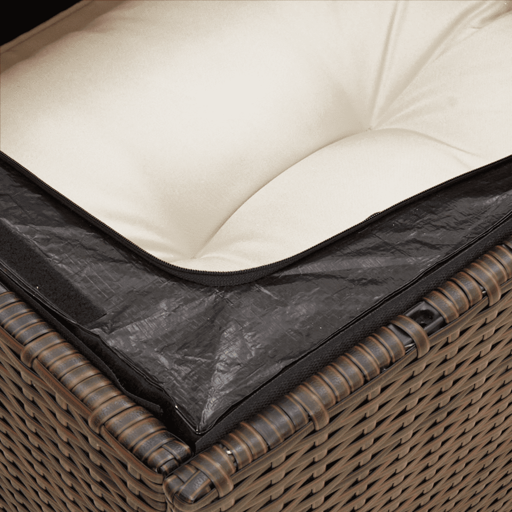 Set Divani da Giardino 10pz con Cuscini in Polyrattan Marrone