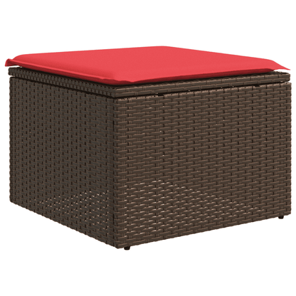 Set Divani da Giardino 8 pz con Cuscini Marrone in Polyrattan