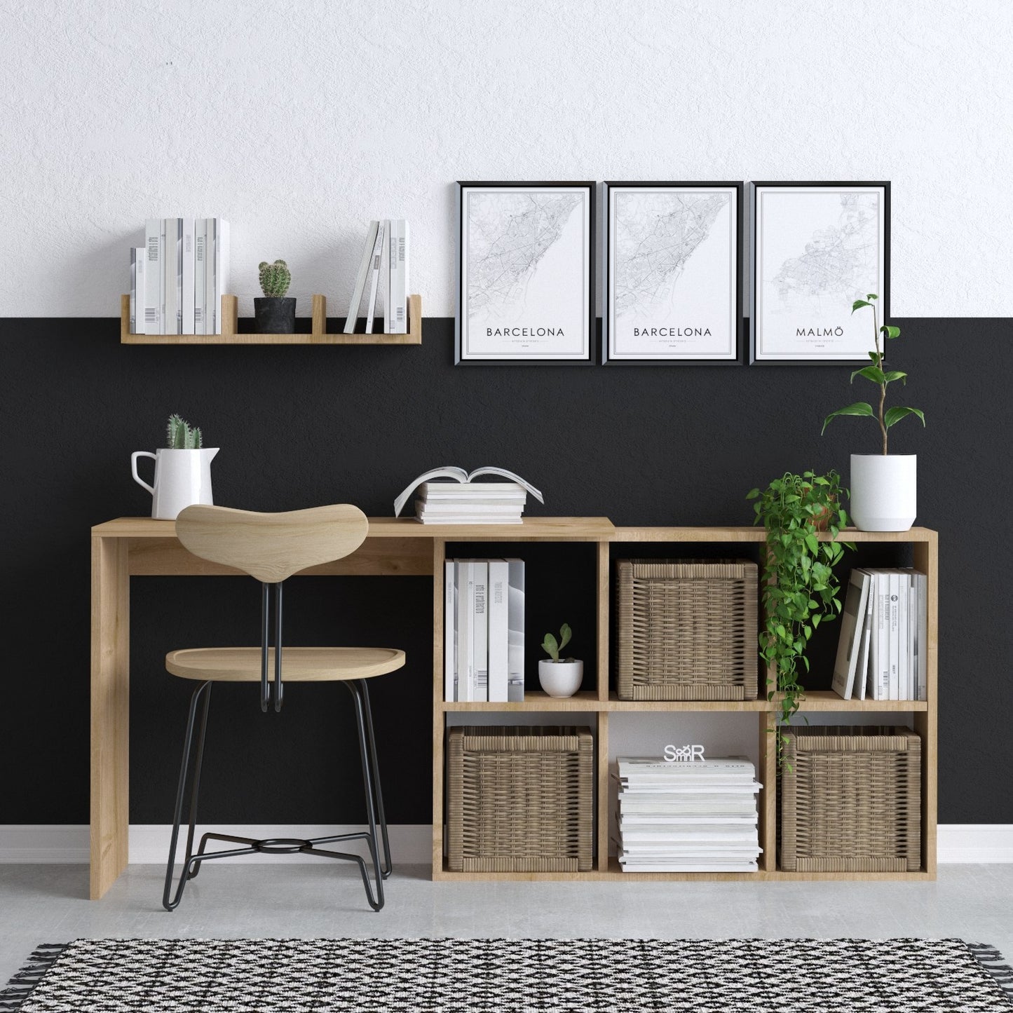 Scrivania da Studio in Finitura Noce Bianco