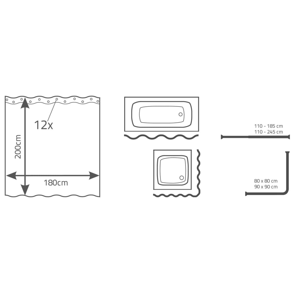 RIDDER Tenda da Doccia Textile Erba - homemem39