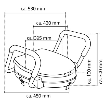 RIDDER Tavoletta WC con Maniglione di Sicurezza Bianco 150 kg A0072001