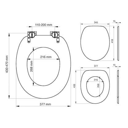 Tiger Sedile WC a Chiusura Morbida Scaffold in MDF Marrone 252022546