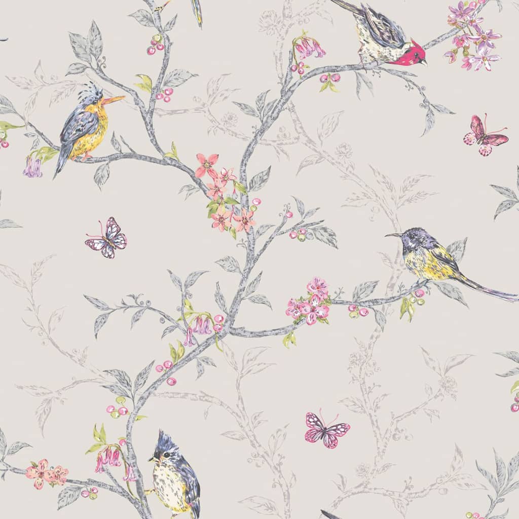 DUTCH WALLCOVERINGS Lilac "Phoebe" Wallpaper