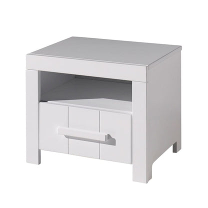 Vipack Erik Bedside Table with White Wooden Drawer