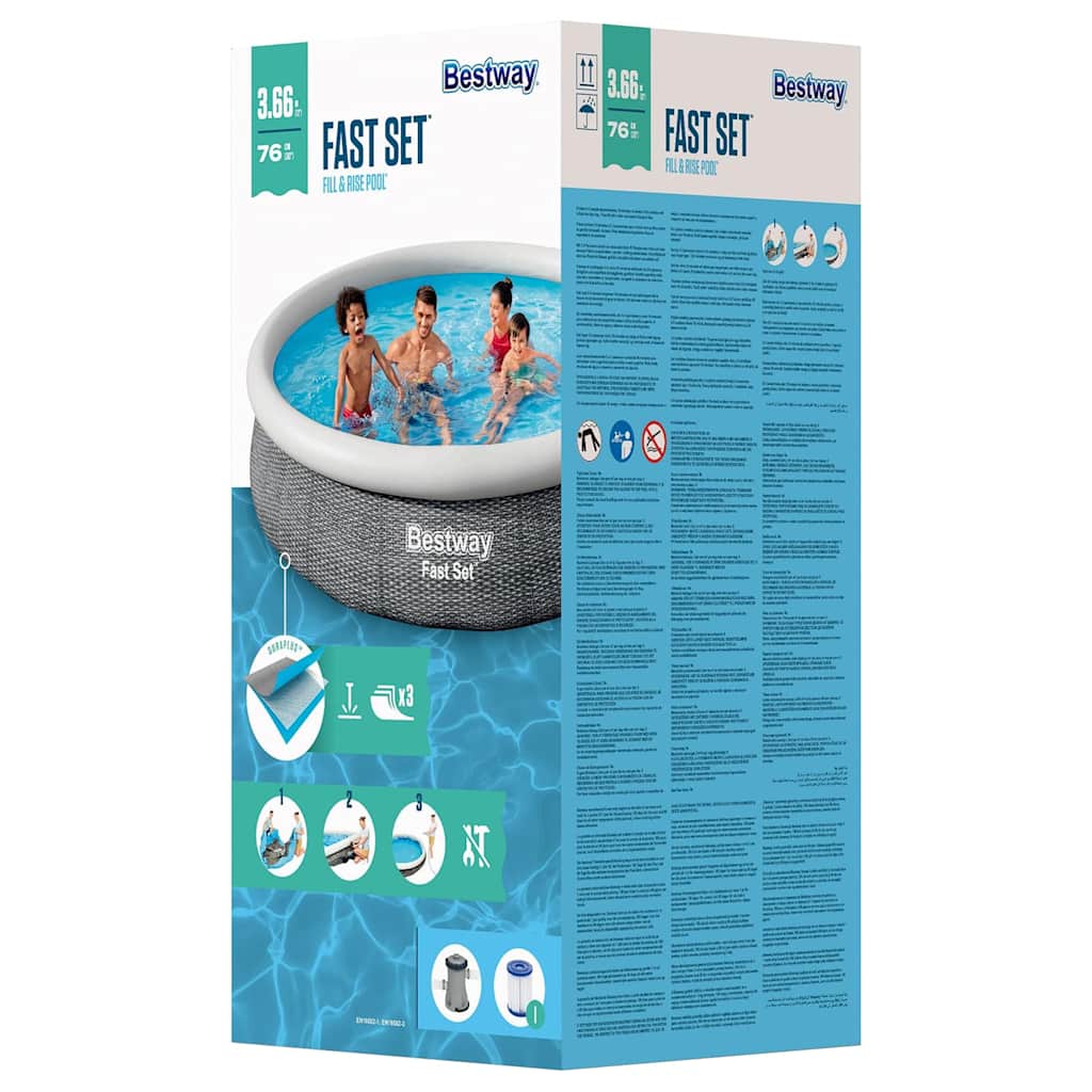 Set Piscina Rotonda 366x76 cm