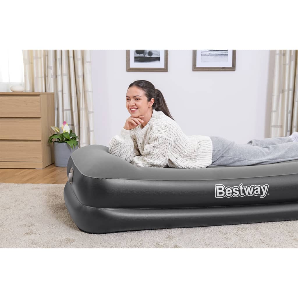 Materasso Gonfiabile Fioccato con Pompa Aria 191x97x46 cm | homemem39