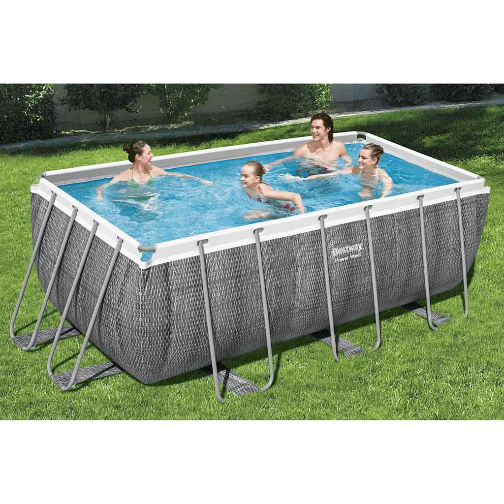Set Piscina Power Steel Rettangolare 412x201x122 cm