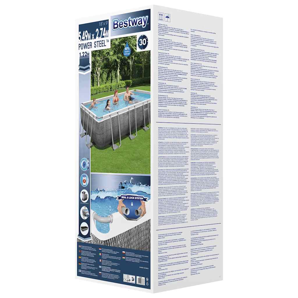 Power Steel Set Piscina Rettangolare 549x274x122 cm