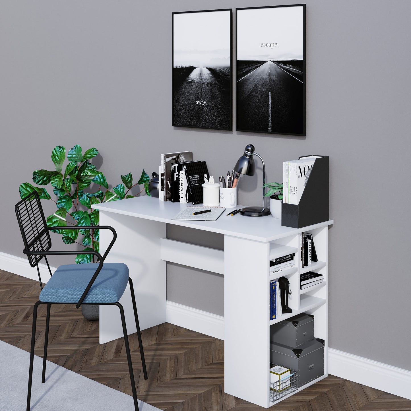 Scrivania da Studio in Finitura Noce Bianco