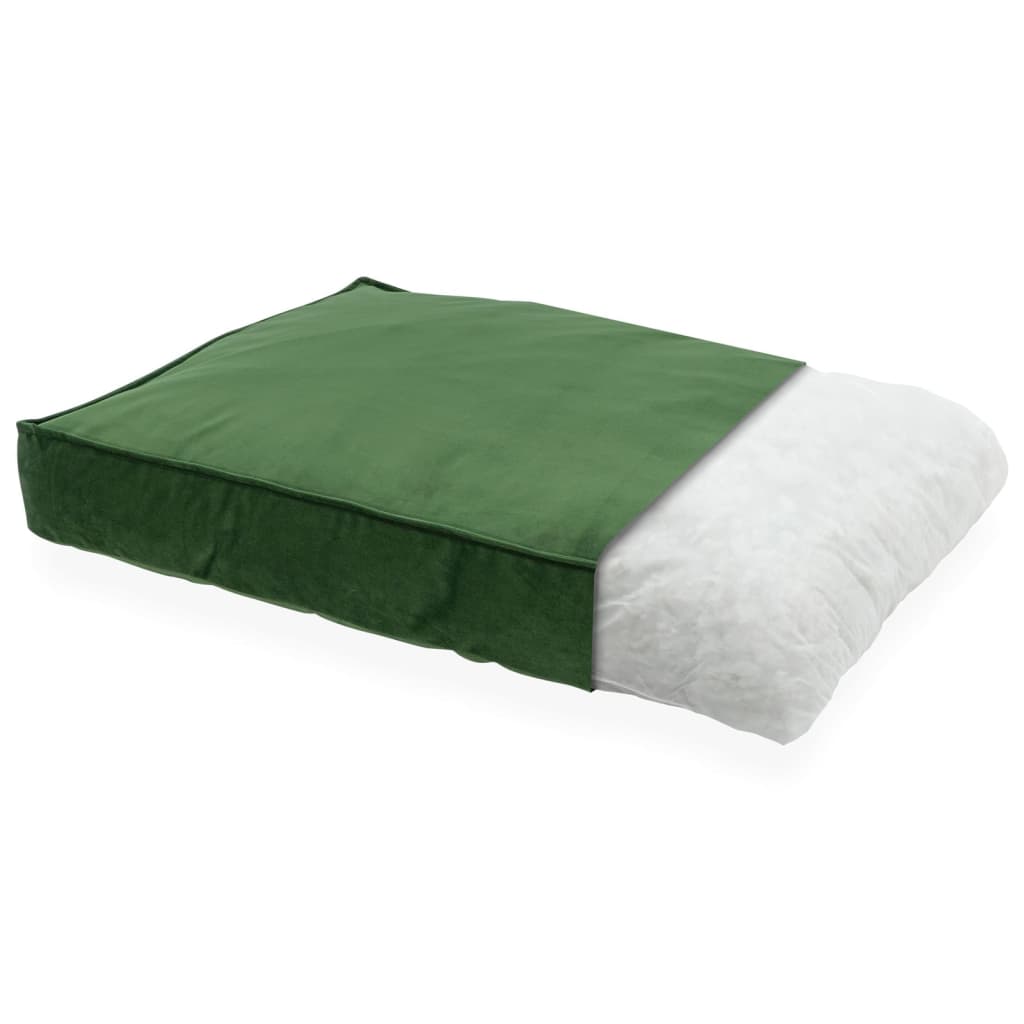 Madison Cuscino per Cani Velvet 100x70x15 cm Verde - homemem39