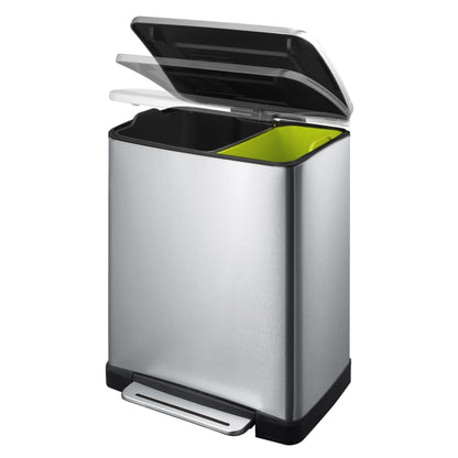 EKO Pattumiera a Gradini E-Cube 28 L+18 L Argento Opaco - homemem39