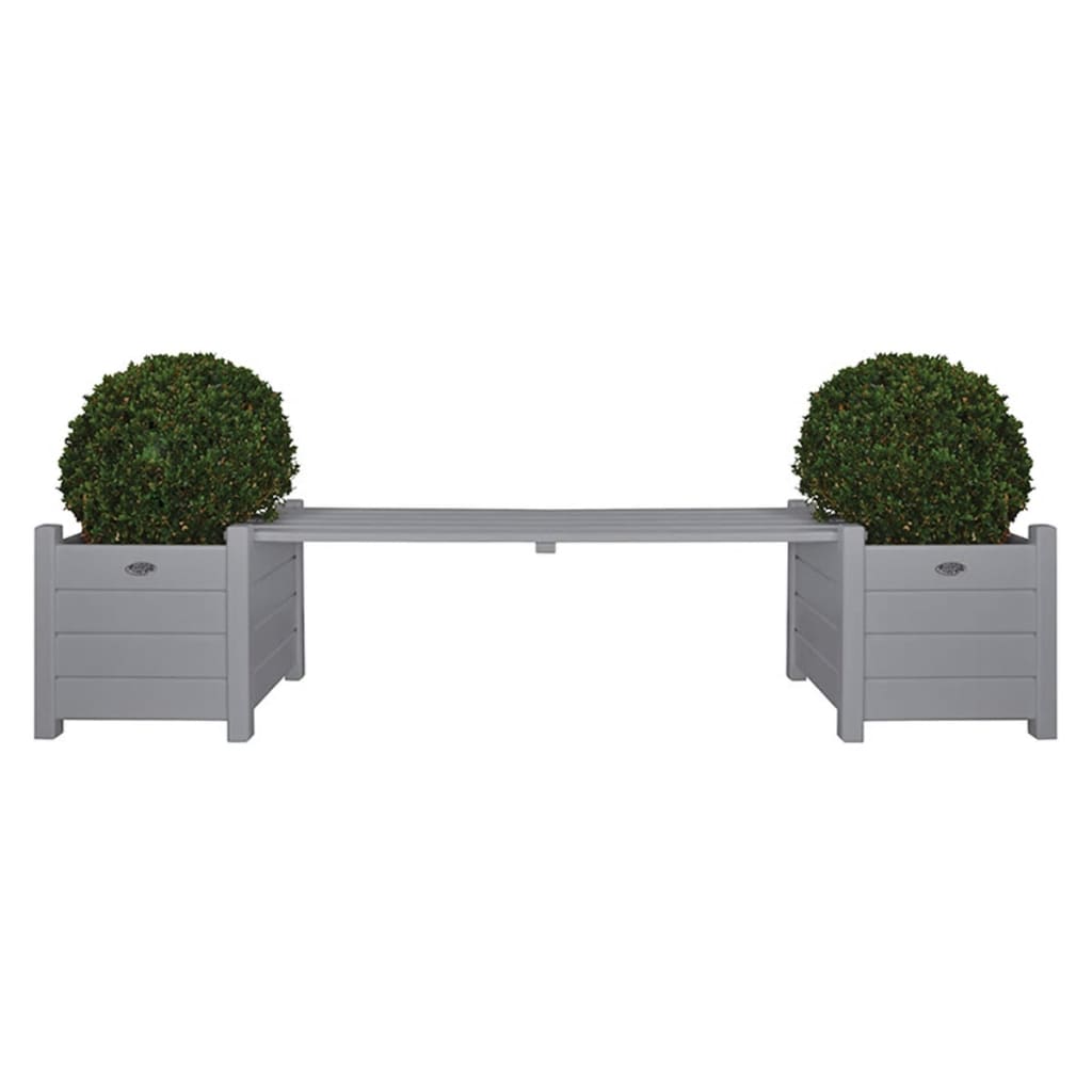 Esschert Design Planters with Deck Bench Gray CF33G